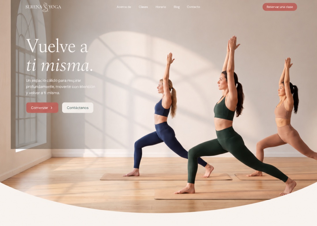 Nouveau site de Serena Yoga, conçu par Smoothwave